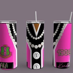 AKA Personalized 20 oz Tumbler Pearls and Sweater Design Gift